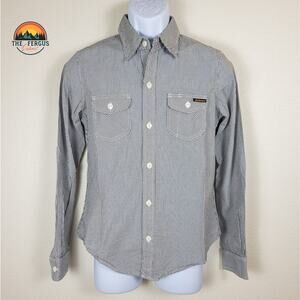 NWT Civilianaire Shirt Black Stripe Made In USA! Mens Size Slim Small